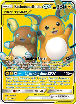 Raichu y Raichu de Alola GX