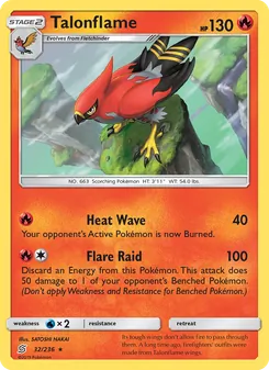 Talonflame 32/236, carta de Pokémon de Mentes Unidas