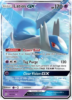 Latios GX 78/236, carta de Pokémon de Mentes Unidas