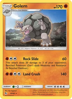 Golem 35/68, carta de Pokémon de Destinos Ocultos