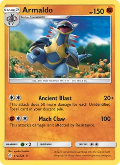 Armaldo 112/236, carta de Pokémon de Eclipse Cósmico