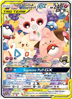 Togepi, Cleffa e Igglybuff GX 143/236, carta de Pokémon de Eclipse Cósmico