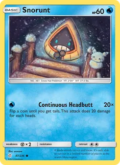Snorunt 47/236, carta de Pokémon de Eclipse Cósmico