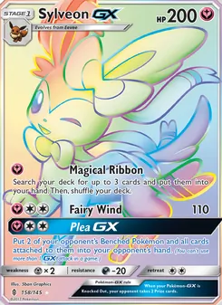 Sylveon GX 158/145, carta de Pokémon de Albor de Guadianes