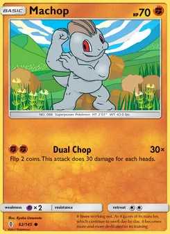 Machop 62/145, carta de Pokémon de Albor de Guadianes