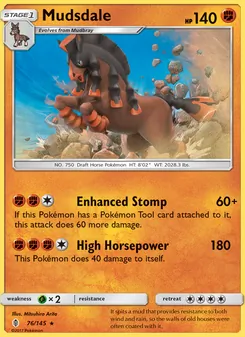 Mudsdale 76/145, carta de Pokémon de Albor de Guadianes