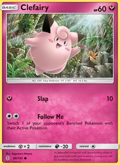 Clefairy 88/145, carta de Pokémon de Albor de Guadianes