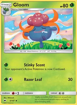 Gloom 5/147, carta de Pokémon de Sombras Ardientes