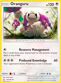 Oranguru 114/156, carta de Pokémon de Ultraprisma