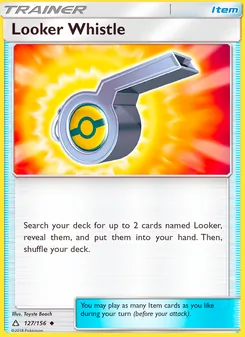 Silbato de Handsome 127/156, carta de Pokémon de Ultraprisma