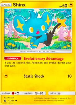 Shinx 45/156, carta de Pokémon de Ultraprisma