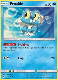 Froakie 21/131, carta de Pokémon de Luz Prohibida
