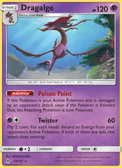 Dragalge 53/131, carta de Pokémon de Luz Prohibida
