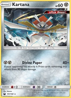 Kartana 101/168, carta de Pokémon de Tormenta Celestial