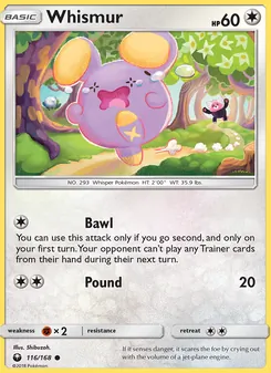 Whismur 116/168, carta de Pokémon de Tormenta Celestial