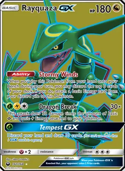 Rayquaza GX 160/168, carta de Pokémon de Tormenta Celestial