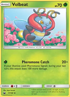 Volbeat 17/168, carta de Pokémon de Tormenta Celestial