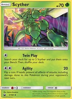 Scyther 4/168, carta de Pokémon de Tormenta Celestial