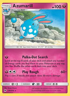 Azumarill 136/214, carta de Pokémon de Truenos Perdidos
