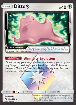 Ditto ◇ 154/214, carta de Pokémon de Truenos Perdidos