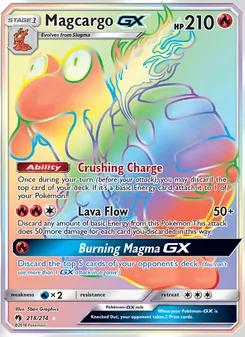 Magcargo GX 218/214, carta de Pokémon de Truenos Perdidos