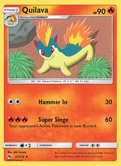 Quilava 41/214, carta de Pokémon de Truenos Perdidos