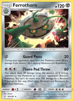 Ferrothorn 103/181, carta de Pokémon de Union de Aliados