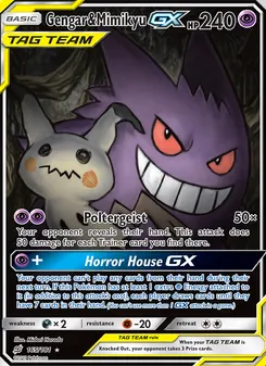 Gengar y Mimikyu GX 165/181
