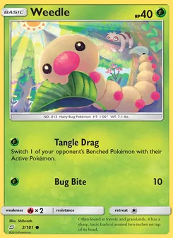 Weedle 2/181, carta de Pokémon de Union de Aliados