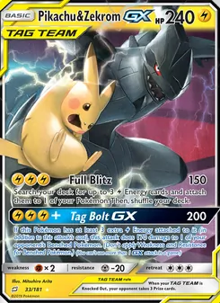 Pikachu y Zekrom GX