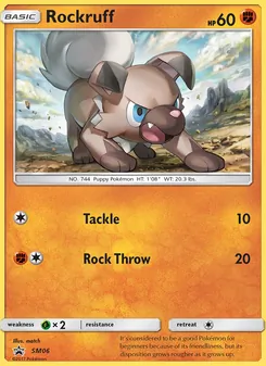 Rockruff SM06, carta de Pokémon de SL Cartas de promoción