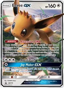 Eevee GX SM175, carta de Pokémon de SL Cartas de promoción