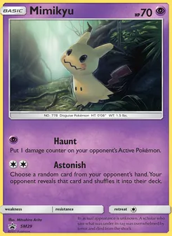Mimikyu SM29, carta de Pokémon de SL Cartas de promoción