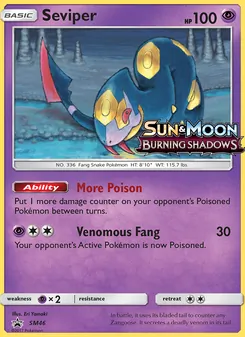 Seviper SM46, carta de Pokémon de SL Cartas de promoción