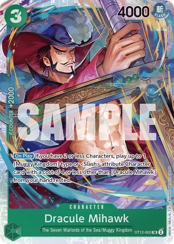 Dracule Mihawk ST12-003, carta de One Piece de Zoro and Sanji