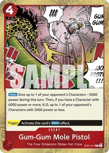 Gum-Gum Mole Pistol ST21-017, carta de One Piece de GEAR5