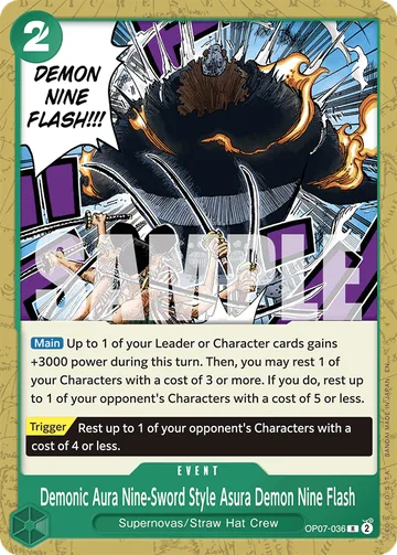 Demonic Aura Nine-Sword Style Asura Demon Nine Flash OP07-036 · P1