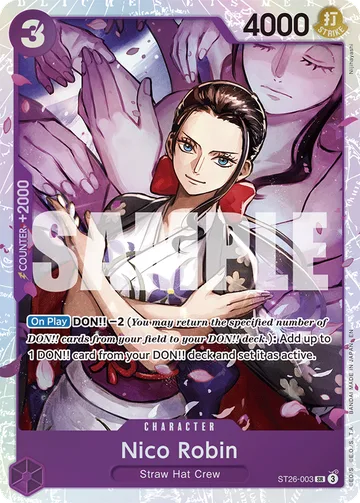 Nico Robin ST26-003, carta de One Piece de Purple/black Monkey.D.Luffy