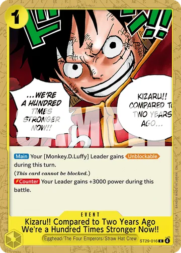 Kizaru!! Compared to Two Years Ago We're a Hundred Times Stronger Now!! ST29-016