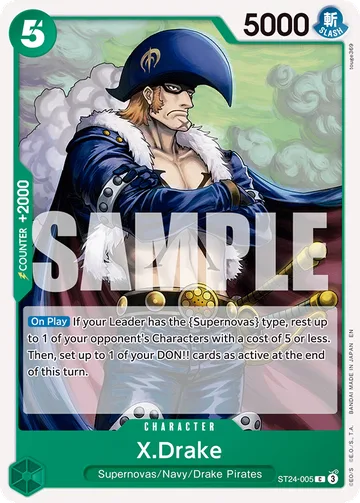 X.Drake ST24-005 · R1, carta de One Piece de Green Roronoa Zoro