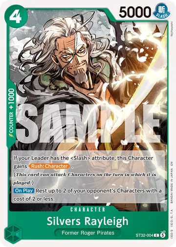 Silvers Rayleigh ST32-004, carta de One Piece de Green Roronoa Zoro