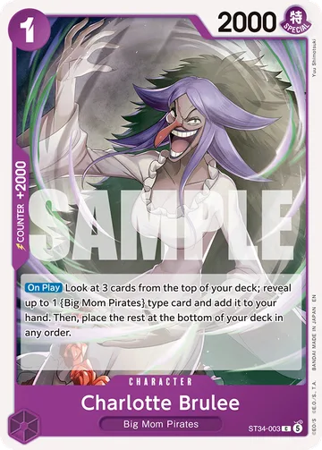 Charlotte Brulee ST34-003, carta de One Piece de Purple Charlotte Katakuri