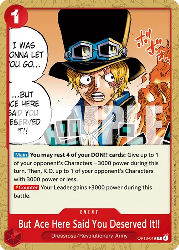 But Ace Here Said You Deserved It!! OP13-019 · P2