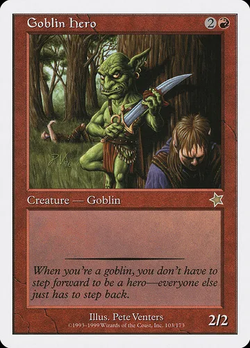Goblin Hero 103, carta de Magic: The Gathering de Starter 1999