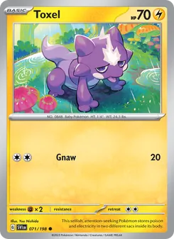 Toxel 071/198, carta de Pokémon de Escarlata y Púrpura