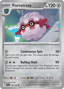 Forretress 139/198, carta de Pokémon de Escarlata y Púrpura