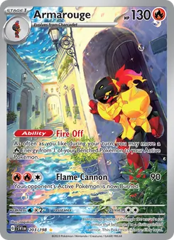 Armarouge 203/198, carta de Pokémon de Escarlata y Púrpura