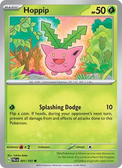 Hoppip 001/193, carta de Pokémon de Evoluciones en Paldea