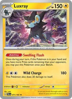 Luxray 071/193, carta de Pokémon de Evoluciones en Paldea