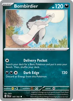 Bombirdier 147/193, carta de Pokémon de Evoluciones en Paldea